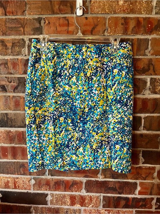Merona Dresses & Skirts - Merona Blue, Turquoise, Green & White Paint Splash Women’s Pencil Skirt - Size 4